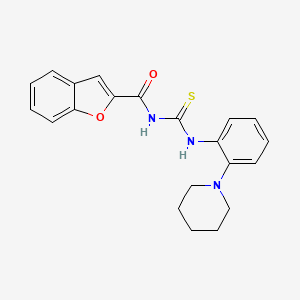 molecular formula C21H21N3O2S B3538069 N-{[2-(piperidin-1-yl)phenyl]carbamothioyl}-1-benzofuran-2-carboxamide 