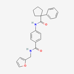 molecular formula C24H24N2O3 B3538085 N-(furan-2-ylmethyl)-4-[(1-phenylcyclopentanecarbonyl)amino]benzamide 