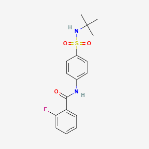 molecular formula C17H19FN2O3S B3538217 N-[4-(tert-butylsulfamoyl)phenyl]-2-fluorobenzamide 