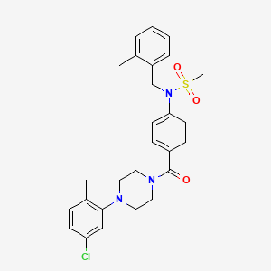 molecular formula C27H30ClN3O3S B3538275 N-(4-{[4-(5-chloro-2-methylphenyl)piperazin-1-yl]carbonyl}phenyl)-N-(2-methylbenzyl)methanesulfonamide 