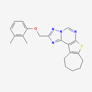 molecular formula C21H22N4OS B3538303 2,3-DIMETHYLPHENYL (9,10,11,12-TETRAHYDRO-8H-CYCLOHEPTA[4,5]THIENO[3,2-E][1,2,4]TRIAZOLO[1,5-C]PYRIMIDIN-2-YLMETHYL) ETHER 
