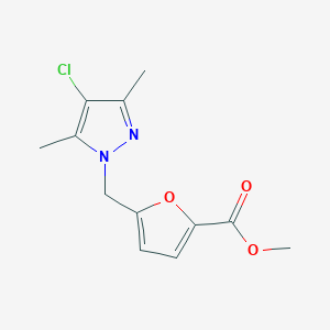 molecular formula C12H13ClN2O3 B353839 methyl 5-[(4-chloro-3,5-dimethyl-1H-pyrazol-1-yl)methyl]-2-furoate CAS No. 381703-08-8