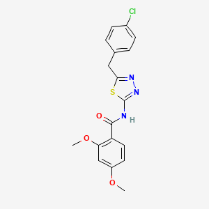 molecular formula C18H16ClN3O3S B3538406 N-{5-[(4-CHLOROPHENYL)METHYL]-1,3,4-THIADIAZOL-2-YL}-2,4-DIMETHOXYBENZAMIDE 