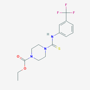 molecular formula C15H18F3N3O2S B3538419 Ethyl 4-{[3-(trifluoromethyl)phenyl]carbamothioyl}piperazine-1-carboxylate 