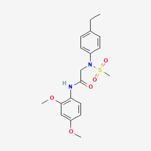molecular formula C19H24N2O5S B3538494 N-(2,4-dimethoxyphenyl)-2-(4-ethyl-N-methylsulfonylanilino)acetamide 
