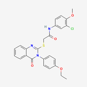molecular formula C25H22ClN3O4S B3538603 N-(3-chloro-4-methoxyphenyl)-2-{[3-(4-ethoxyphenyl)-4-oxo-3,4-dihydroquinazolin-2-yl]sulfanyl}acetamide 