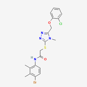 molecular formula C20H20BrClN4O2S B3538683 N-(4-bromo-2,3-dimethylphenyl)-2-[[5-[(2-chlorophenoxy)methyl]-4-methyl-1,2,4-triazol-3-yl]sulfanyl]acetamide 