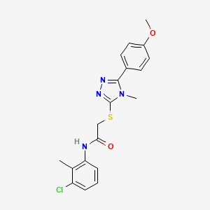 molecular formula C19H19ClN4O2S B3538690 N-(3-chloro-2-methylphenyl)-2-{[5-(4-methoxyphenyl)-4-methyl-4H-1,2,4-triazol-3-yl]sulfanyl}acetamide 