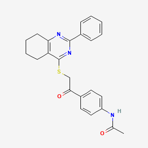 molecular formula C24H23N3O2S B3538697 N-[4-[2-[(2-phenyl-5,6,7,8-tetrahydroquinazolin-4-yl)sulfanyl]acetyl]phenyl]acetamide 