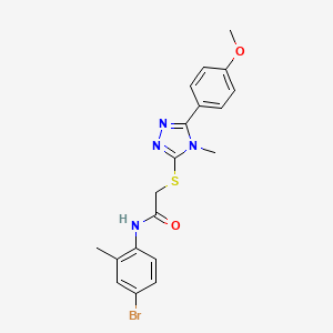 molecular formula C19H19BrN4O2S B3538731 N-(4-bromo-2-methylphenyl)-2-{[5-(4-methoxyphenyl)-4-methyl-4H-1,2,4-triazol-3-yl]sulfanyl}acetamide 