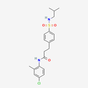molecular formula C20H25ClN2O3S B3538788 N-(4-chloro-2-methylphenyl)-3-[4-(2-methylpropylsulfamoyl)phenyl]propanamide 
