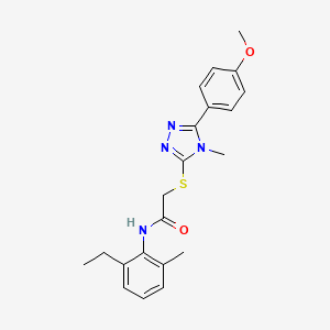 molecular formula C21H24N4O2S B3538789 N-(2-ethyl-6-methylphenyl)-2-{[5-(4-methoxyphenyl)-4-methyl-4H-1,2,4-triazol-3-yl]sulfanyl}acetamide 
