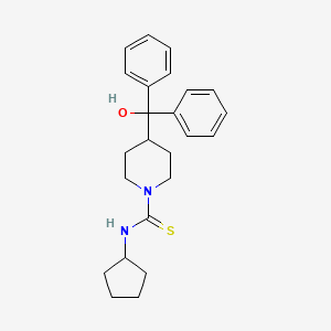 molecular formula C24H30N2OS B3538794 N-cyclopentyl-4-[hydroxy(diphenyl)methyl]piperidine-1-carbothioamide 