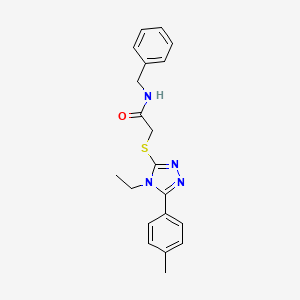 molecular formula C20H22N4OS B3538825 N-benzyl-2-{[4-ethyl-5-(4-methylphenyl)-4H-1,2,4-triazol-3-yl]sulfanyl}acetamide 