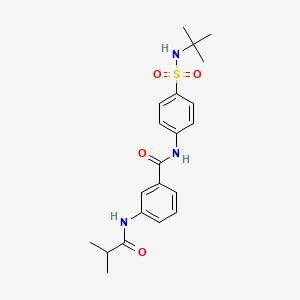 molecular formula C21H27N3O4S B3538845 N-[4-(TERT-BUTYLSULFAMOYL)PHENYL]-3-(2-METHYLPROPANAMIDO)BENZAMIDE 
