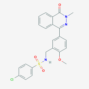 molecular formula C23H20ClN3O4S B3538874 4-chloro-N-[2-methoxy-5-(3-methyl-4-oxo-3,4-dihydrophthalazin-1-yl)benzyl]benzenesulfonamide 