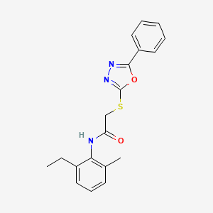 molecular formula C19H19N3O2S B3538906 N-(2-ethyl-6-methylphenyl)-2-[(5-phenyl-1,3,4-oxadiazol-2-yl)sulfanyl]acetamide 