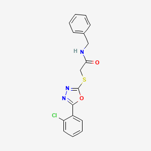 molecular formula C17H14ClN3O2S B3539047 N-benzyl-2-{[5-(2-chlorophenyl)-1,3,4-oxadiazol-2-yl]sulfanyl}acetamide 