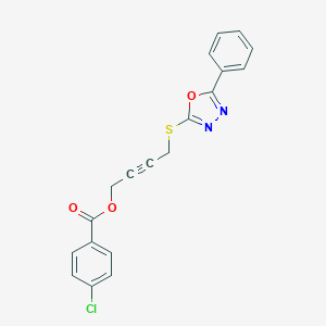 4-[(5-Phenyl-1,3,4-oxadiazol-2-yl)sulfanyl]-2-butynyl 4-chlorobenzoate