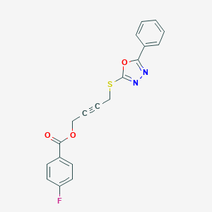 4-Fluorobenzoic acid 4-[(5-phenyl-1,3,4-oxadiazol-2-yl)thio]but-2-ynyl ester