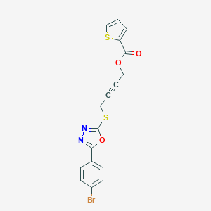 4-{[5-(4-Bromophenyl)-1,3,4-oxadiazol-2-yl]sulfanyl}-2-butynyl 2-thiophenecarboxylate