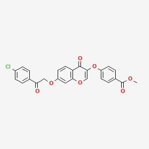 molecular formula C25H17ClO7 B3539129 methyl 4-({7-[2-(4-chlorophenyl)-2-oxoethoxy]-4-oxo-4H-chromen-3-yl}oxy)benzoate 