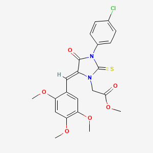 molecular formula C22H21ClN2O6S B3539162 methyl [3-(4-chlorophenyl)-4-oxo-2-thioxo-5-(2,4,5-trimethoxybenzylidene)-1-imidazolidinyl]acetate 