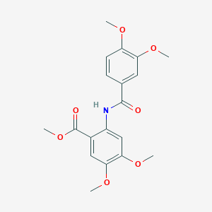 molecular formula C19H21NO7 B3539301 methyl 2-[(3,4-dimethoxybenzoyl)amino]-4,5-dimethoxybenzoate 