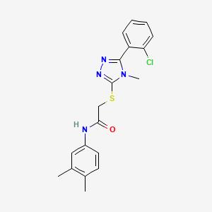 molecular formula C19H19ClN4OS B3539341 2-{[5-(2-chlorophenyl)-4-methyl-4H-1,2,4-triazol-3-yl]sulfanyl}-N-(3,4-dimethylphenyl)acetamide 
