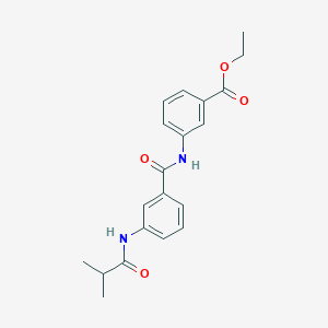 molecular formula C20H22N2O4 B3539426 ETHYL 3-[3-(2-METHYLPROPANAMIDO)BENZAMIDO]BENZOATE 