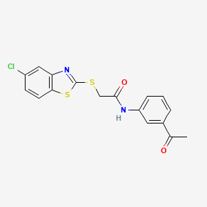 molecular formula C17H13ClN2O2S2 B3539451 N-(3-acetylphenyl)-2-[(5-chloro-1,3-benzothiazol-2-yl)sulfanyl]acetamide 