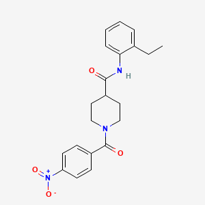 molecular formula C21H23N3O4 B3539622 N-(2-ethylphenyl)-1-(4-nitrobenzoyl)-4-piperidinecarboxamide 