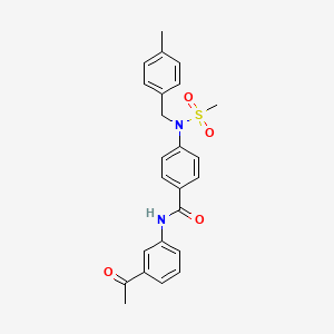 molecular formula C24H24N2O4S B3539648 N-(3-acetylphenyl)-4-[(4-methylbenzyl)(methylsulfonyl)amino]benzamide 