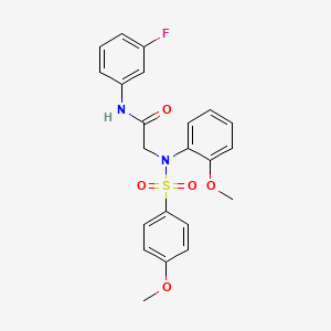 molecular formula C22H21FN2O5S B3539652 N~1~-(3-fluorophenyl)-N~2~-(2-methoxyphenyl)-N~2~-[(4-methoxyphenyl)sulfonyl]glycinamide 