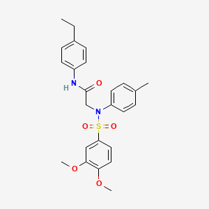 molecular formula C25H28N2O5S B3539658 N~2~-[(3,4-dimethoxyphenyl)sulfonyl]-N~1~-(4-ethylphenyl)-N~2~-(4-methylphenyl)glycinamide 