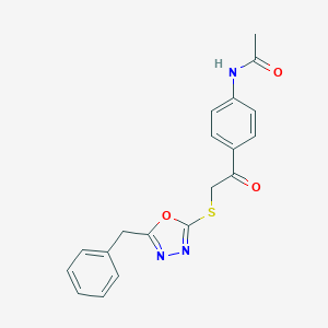molecular formula C19H17N3O3S B353966 N-(4-{2-[(5-benzyl-1,3,4-oxadiazol-2-yl)sulfanyl]acetyl}phenyl)acetamide 
