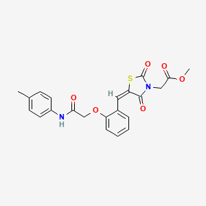 molecular formula C22H20N2O6S B3539685 methyl [(5E)-5-(2-{2-[(4-methylphenyl)amino]-2-oxoethoxy}benzylidene)-2,4-dioxo-1,3-thiazolidin-3-yl]acetate 