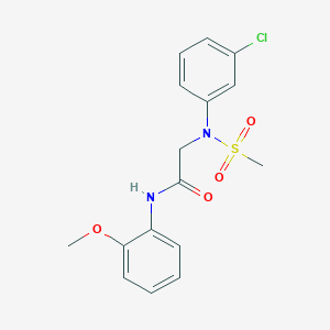 molecular formula C16H17ClN2O4S B3539702 N~2~-(3-chlorophenyl)-N~1~-(2-methoxyphenyl)-N~2~-(methylsulfonyl)glycinamide 