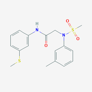 molecular formula C17H20N2O3S2 B3539711 N~2~-(3-methylphenyl)-N~2~-(methylsulfonyl)-N~1~-[3-(methylthio)phenyl]glycinamide 