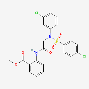 molecular formula C22H18Cl2N2O5S B3539718 methyl 2-({N-(3-chlorophenyl)-N-[(4-chlorophenyl)sulfonyl]glycyl}amino)benzoate 