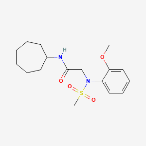 molecular formula C17H26N2O4S B3539725 N-cycloheptyl-N~2~-(2-methoxyphenyl)-N~2~-(methylsulfonyl)glycinamide 