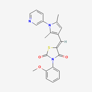 molecular formula C22H19N3O3S B3539733 5-{[2,5-dimethyl-1-(3-pyridinyl)-1H-pyrrol-3-yl]methylene}-3-(2-methoxyphenyl)-1,3-thiazolidine-2,4-dione 