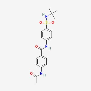 molecular formula C19H23N3O4S B3539741 N-[4-(Tert-butylsulfamoyl)phenyl]-4-acetamidobenzamide 