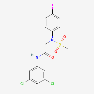 molecular formula C15H13Cl2IN2O3S B3539748 N~1~-(3,5-dichlorophenyl)-N~2~-(4-iodophenyl)-N~2~-(methylsulfonyl)glycinamide 