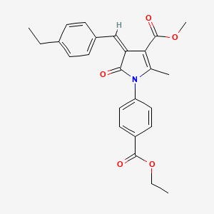molecular formula C25H25NO5 B3539753 methyl (4Z)-1-(4-ethoxycarbonylphenyl)-4-[(4-ethylphenyl)methylidene]-2-methyl-5-oxopyrrole-3-carboxylate 