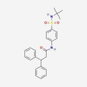 molecular formula C25H28N2O3S B3539775 N-[4-(tert-butylsulfamoyl)phenyl]-3,3-diphenylpropanamide 