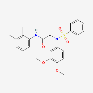 molecular formula C24H26N2O5S B3539781 N~2~-(3,4-dimethoxyphenyl)-N-(2,3-dimethylphenyl)-N~2~-(phenylsulfonyl)glycinamide 