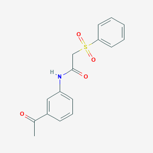 molecular formula C16H15NO4S B353980 N-(3-acetylphenyl)-2-(phenylsulfonyl)acetamide CAS No. 712320-02-0