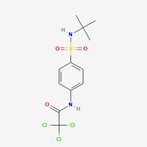 molecular formula C12H15Cl3N2O3S B3539806 N-[4-(tert-butylsulfamoyl)phenyl]-2,2,2-trichloroacetamide 