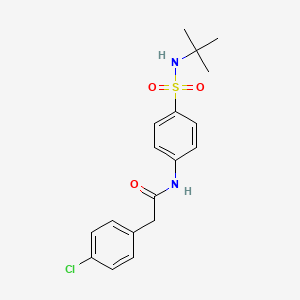 molecular formula C18H21ClN2O3S B3539865 N-[4-(tert-butylsulfamoyl)phenyl]-2-(4-chlorophenyl)acetamide 